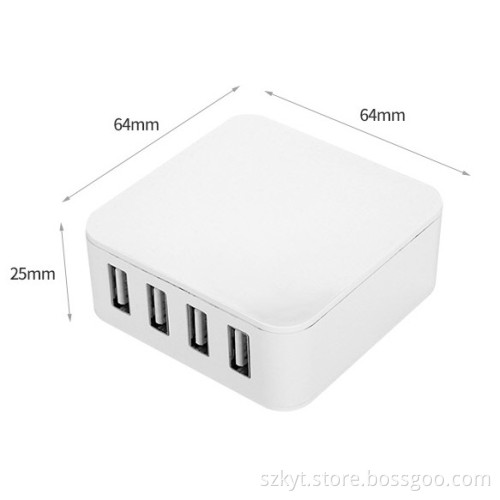 Mobile phone accessories 25W 5V5A 4 usb port charger multi port usb charger station for iphone charger, android phone